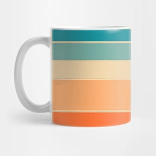 Retro Vintage Style Rainbow Stripes Mug